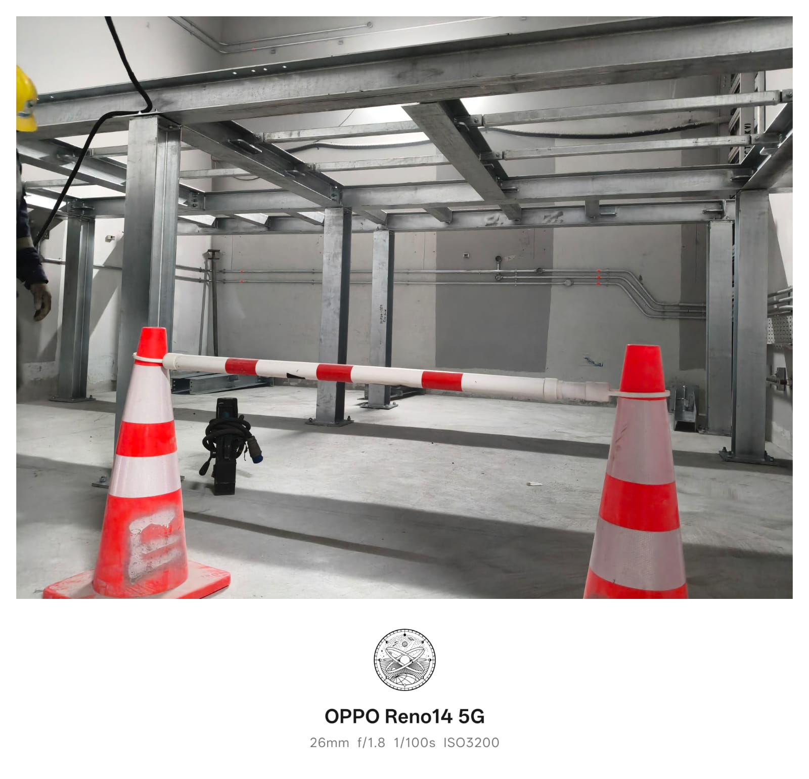Galvanized structural steel mezzanine platform posts and joists